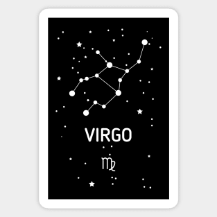 Virgo Zodiac Sign Constellation (White Print) Sticker